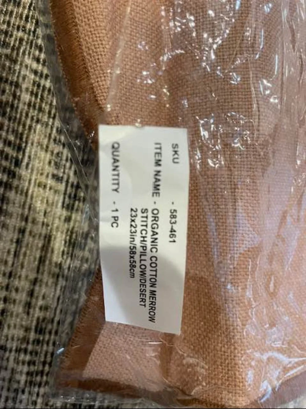 Crate & Barrel Merrow Stitch Organic Cotton Throw Pillow Cover - Desert Pink